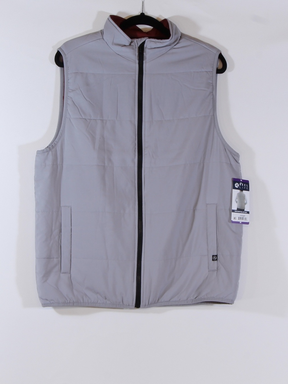 Reel Life Men's Gray Base Camp Full-Zip Vest NWT